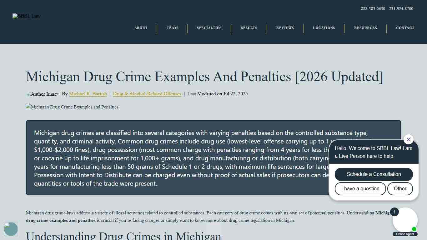 Michigan Drug Crime Examples and Penalties [2026 Updated]