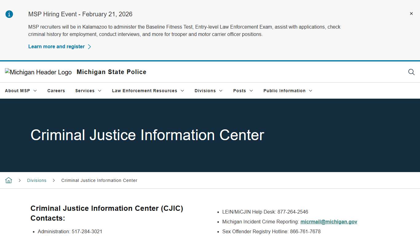 Criminal Justice Information Center